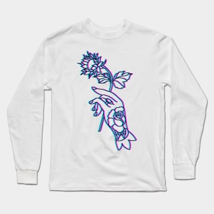 3D style Trippy Hand tattoo art Long Sleeve T-Shirt